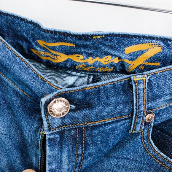 SEVEN7 JEANS Blue Dark Wash Skinny Girlfriend Denim Jeans - Picture 5 of 11